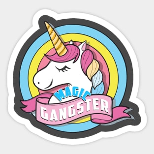 Unicorn Magic Gangster Sticker